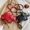 Elephant Crossbody Messenger Bag, Casual Animal Theme, Adjustable Strap, Zipper Closure, Polyester Lining, Solid Color