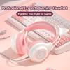 VAORLO Cute Wired Headphone 3.5mm Game Headset Noise Cancel Glowing Earphone With Microphone For Gaming High Quality