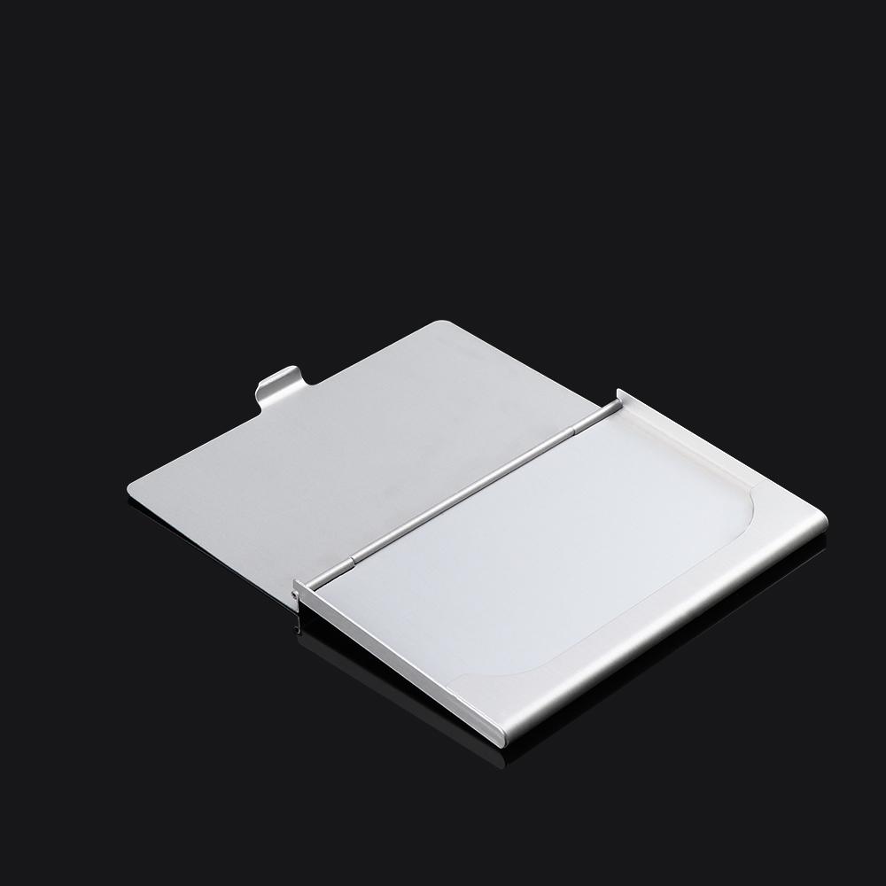 Aluminum Cover ID Stainless Silver Credit Card Case Waterproof Namecard Clip Business