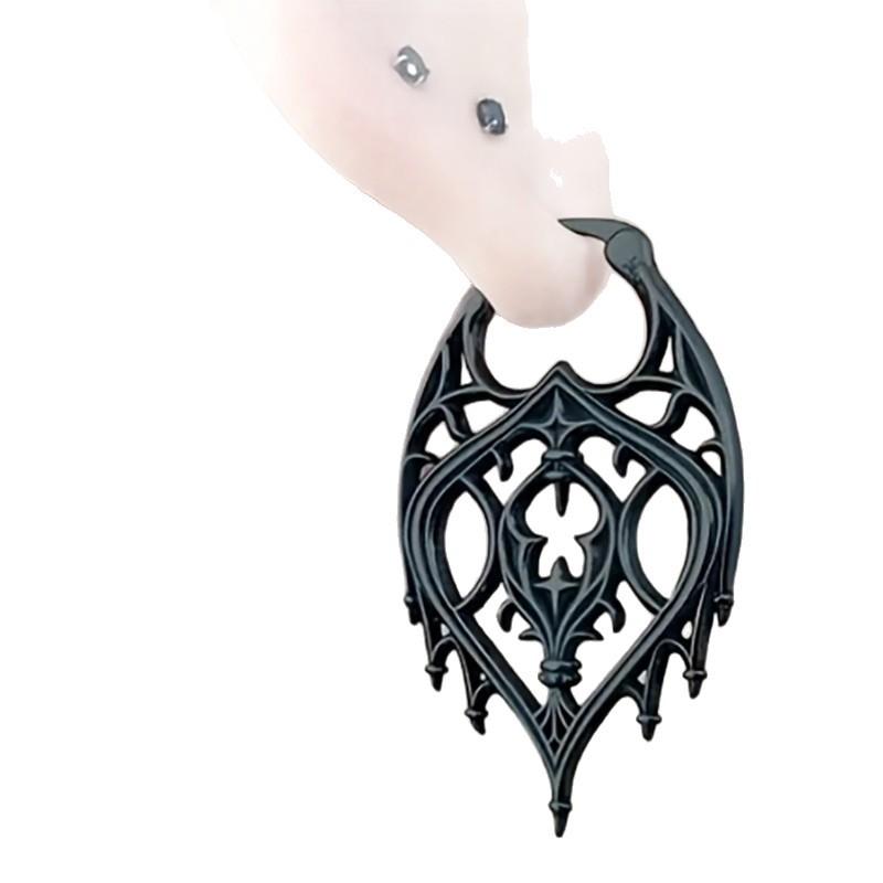 Gothic Chandelier Hoops Earrings for Women Metal Hollow Pendant Carved Court Earrings Goth Jewelry Gift