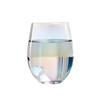 Gold-Plated Iridescent Egg-Shaped Glass Cup for Water or Juice