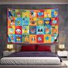 Alphabet Animals Bright Educational Colorful Patterned Tapestry for Bedroom and Living Room Home Decor Sofas