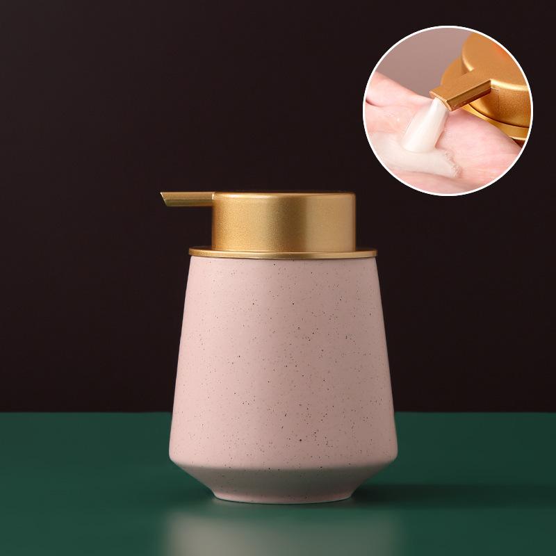 European Style 400ml Portable Soap Dispenser Shampoo Pack Gold Press Ceramic Lotion Bottle Toilet Kitchen Bathroom Accessories