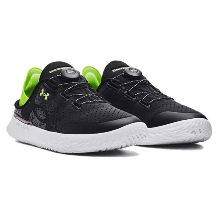 Under Armour Ua Flow Slipspeed Nízké Casual Běžecké Boty S Boa Dial Unisex tenisky Černá Zelená 3027057-002