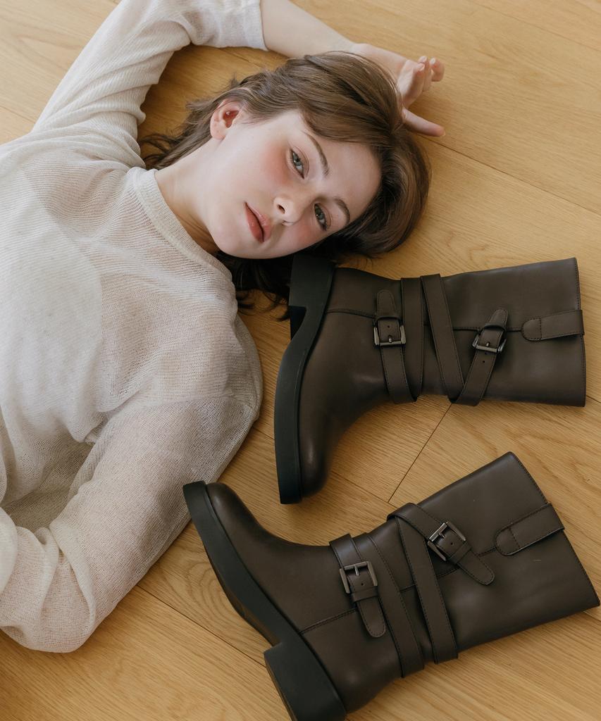 Elizabeth Stuart Biker Buckle Boots Ebal157724
