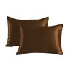 2pcs Soft Smooth Solid Color Double Sided Design Pillowcase With Hidden Zipper
