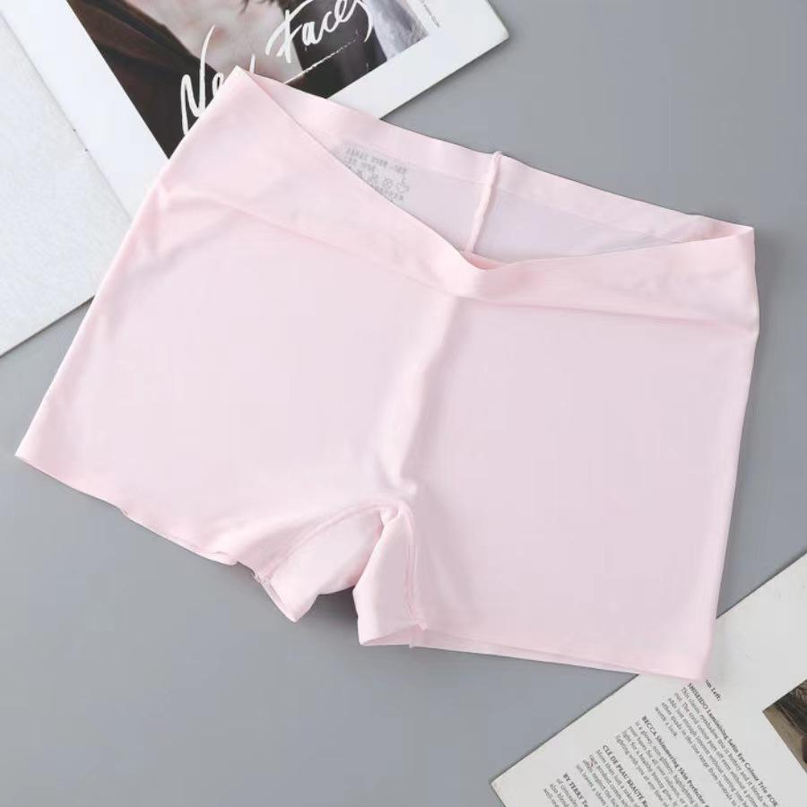 Women's Breathable Ice Silk Seamless Mid-Waist Boxer Shorts - Tummy Control & Anti-Exposure