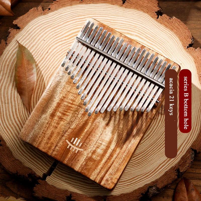 Hluru Kalimba 17Key Professional 21 Key Thumb Piano Rosewood Acacia Walnut Finger Piano Mbira For Beginner