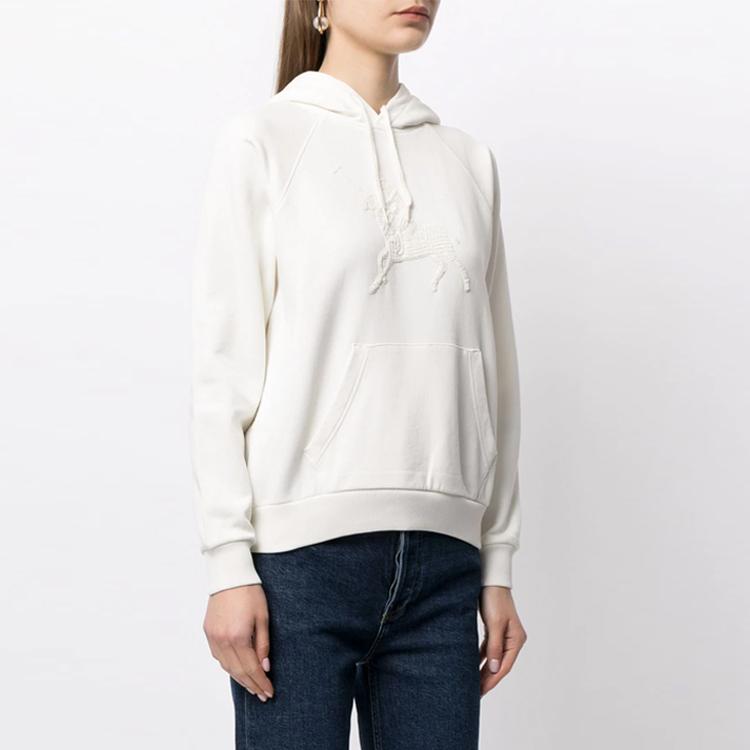 Polo Ralph Lauren FW21 Embroidered Logo Drawstring Hoodie Women hoodies White 211827881-001