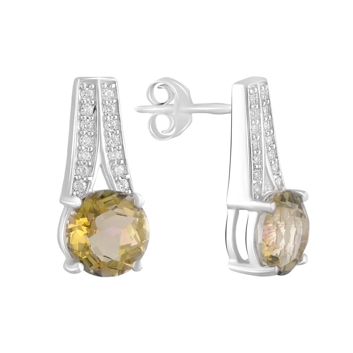 

Срібна каблучка з цитрином і фіанітами. (2122876) бурштин