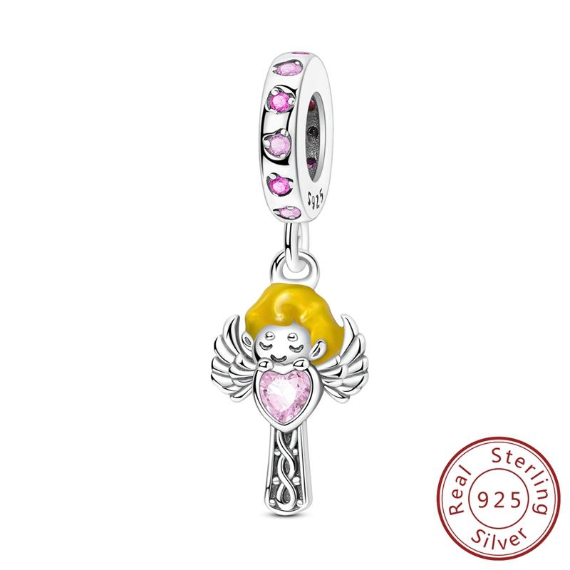 Fit Original Bracelet Copper Religion Cross Madonna Pendants Charms Beads For Women Jewelry Making Gift