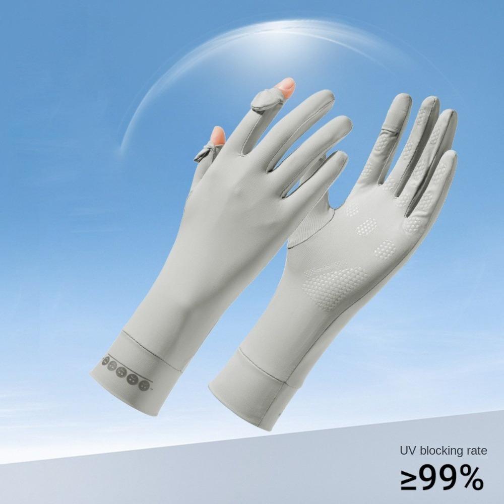 Anti-UV Sunscreen Gloves Flip Finger Riding Driving Gloves New Ice Silk Gloves  Cycling Driving