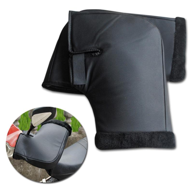 1 Pair Leather Motorcycle Handle Cover Scooter Handlebar Gloves Windproof Waterproof Motorbike Handle Bar Hand Cover Muff Winter