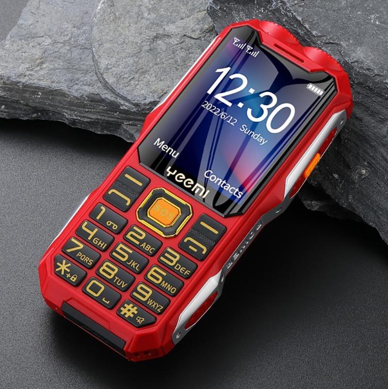 Telefon robust YEEMI Q8 LTE 4G Ecran HD de 2,4 inci Telefon cu buton mare Lanternă dublă SIM dual baterie mare Telefon mobil pentru vârstnici