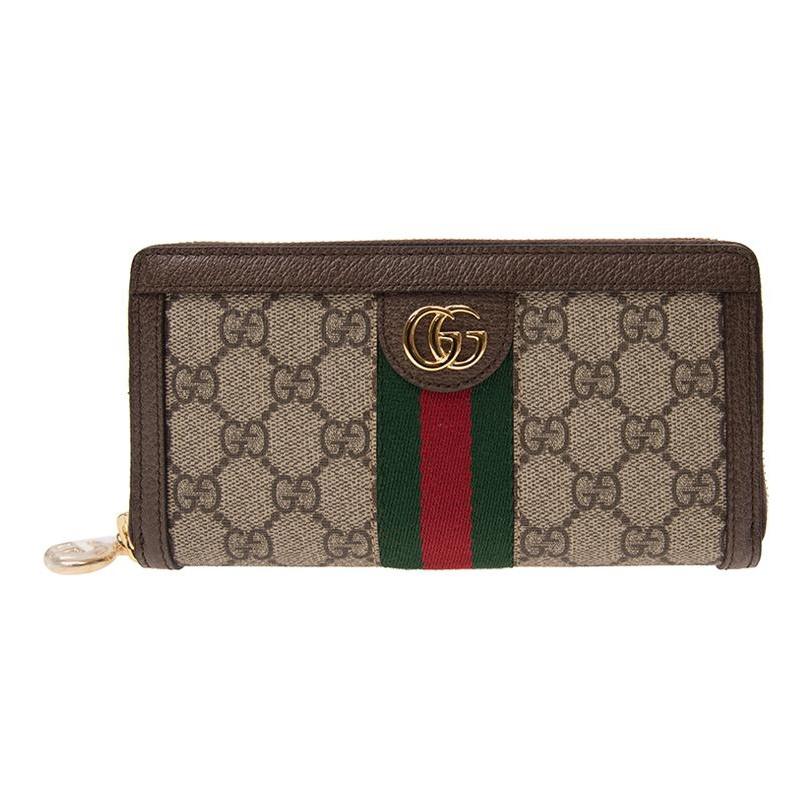 

Гаманець Gucci Ophidia зі смужкою Logo Stripe Web, довга блискавка, полотно та шкіра, унісекс, колір Ebony Brown 523154-96IWG-8745 Basic Set (Bag+Dust Bag)