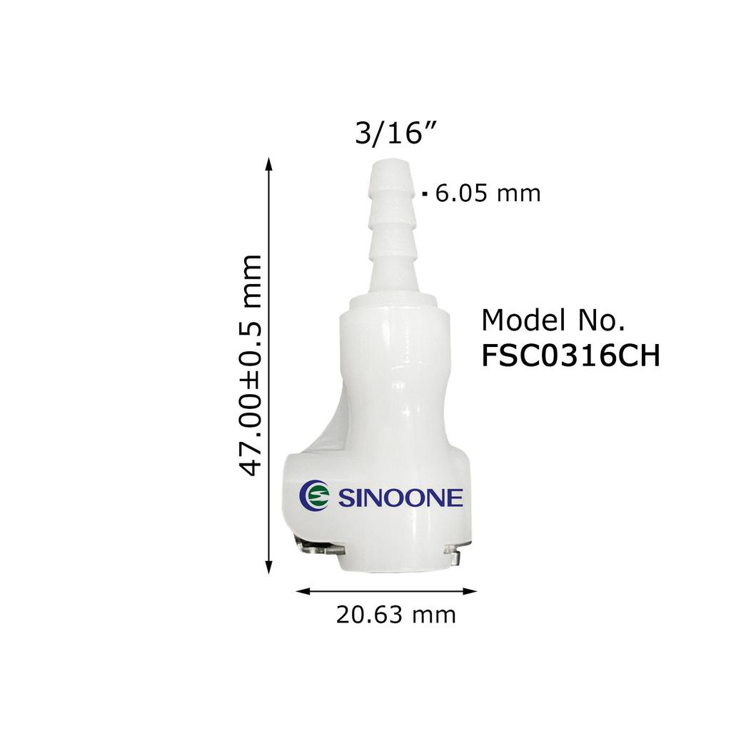 Barbed Hose Quick Coupling Anti-backflow Shut-off Quick Connector POM Plastic Push In Fitting for Nebulizer Beauty Instrument