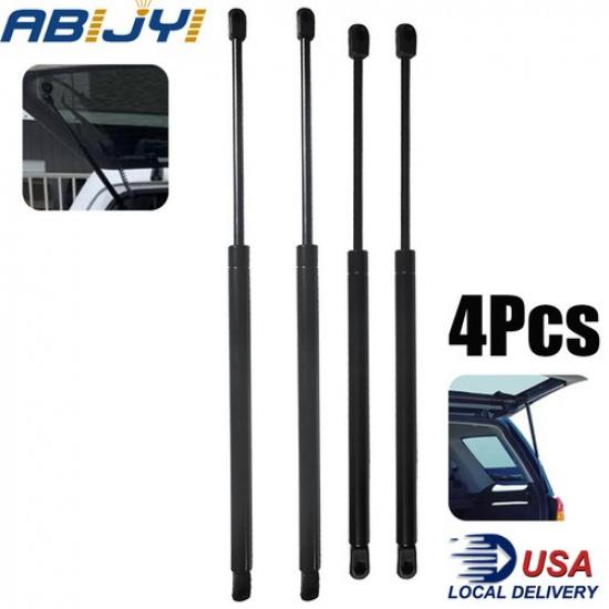 4Pcs Rear Window Glass+Tailgate Gas Struts Lift Support For Ford Escape 2001-07