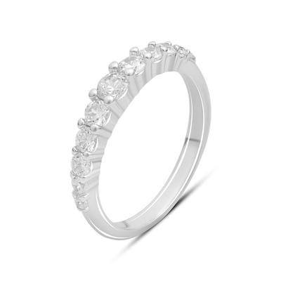 Silver Ring with Cubic Zirconia, Product Weight 2.53 G (2187332)