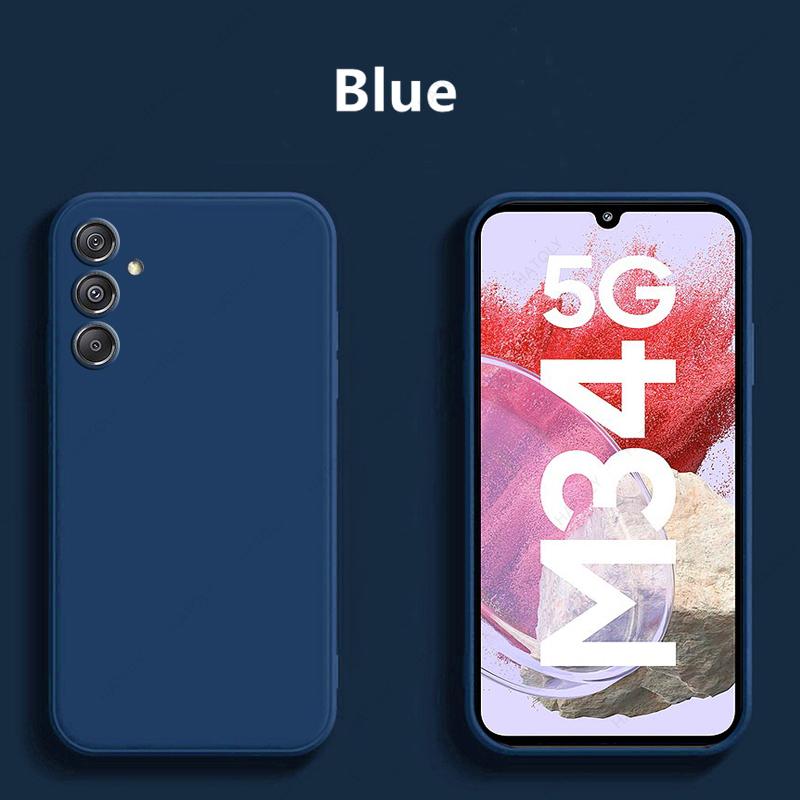 

Для Samsung Galaxy M34 5G Чехол Samsung M34 Чехол Жидкий Мягкий Силиконовый Чехол Для Samsung M34 A15 M54 M14 M04 A14 A24 A34 A54 For Samsung M34 5G синий