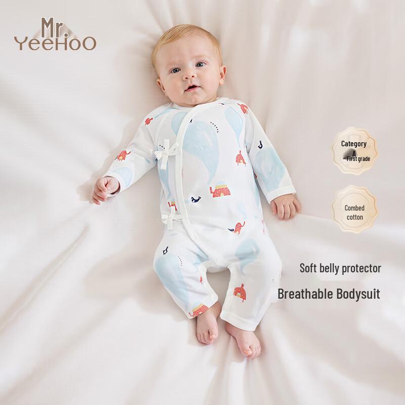 YEEHOO Baby 100% Combed Cotton All-Season Jumpsuit 66/60-68