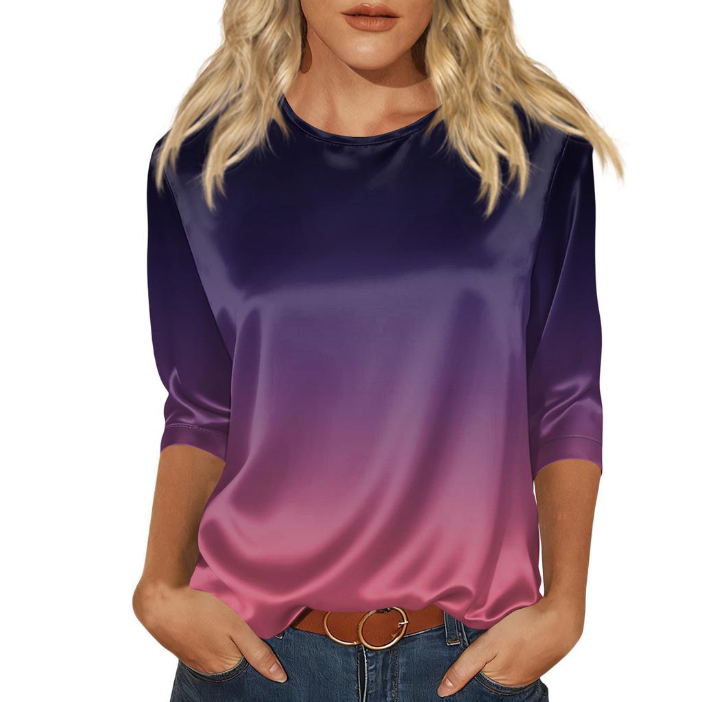 Blouse For Women Dressy 3/4 Long Sleeve Shirts Business Casual Outfit Tops