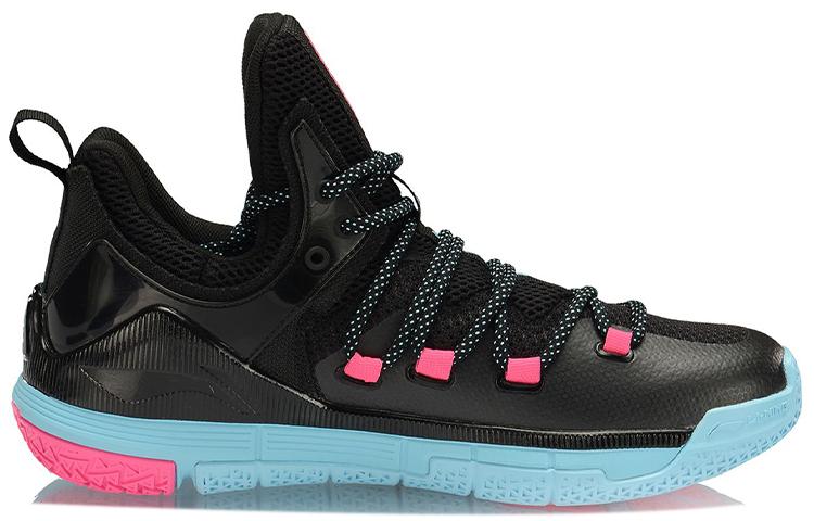 Li Ning 6th Person 2019 Basketball Shoes Men's Low Top Black/Blue/Pink ABAP017-5
