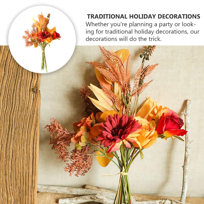 NUOLUX Artificial Flowers, Thanksgiving and Fall Bouquet, 44cm, for Indoor and Outdoor Use, Decorative Faux Flowers for Home and Party Decor
