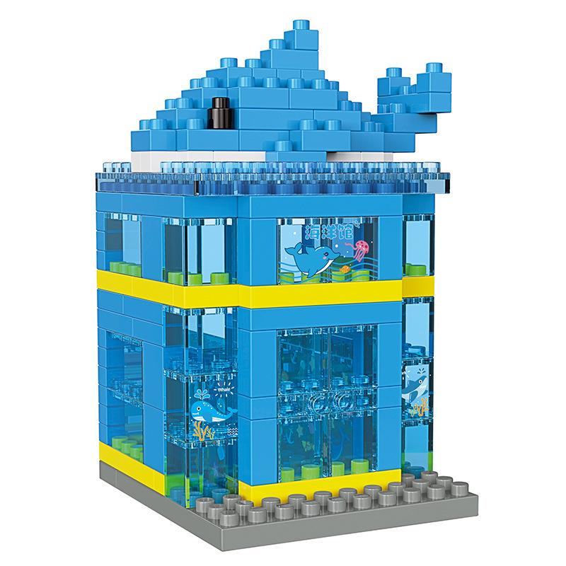 Children Compatible Mini Small Particle Building Model Changeable Street Scene Puzzle Assembly Small Building Block Toy