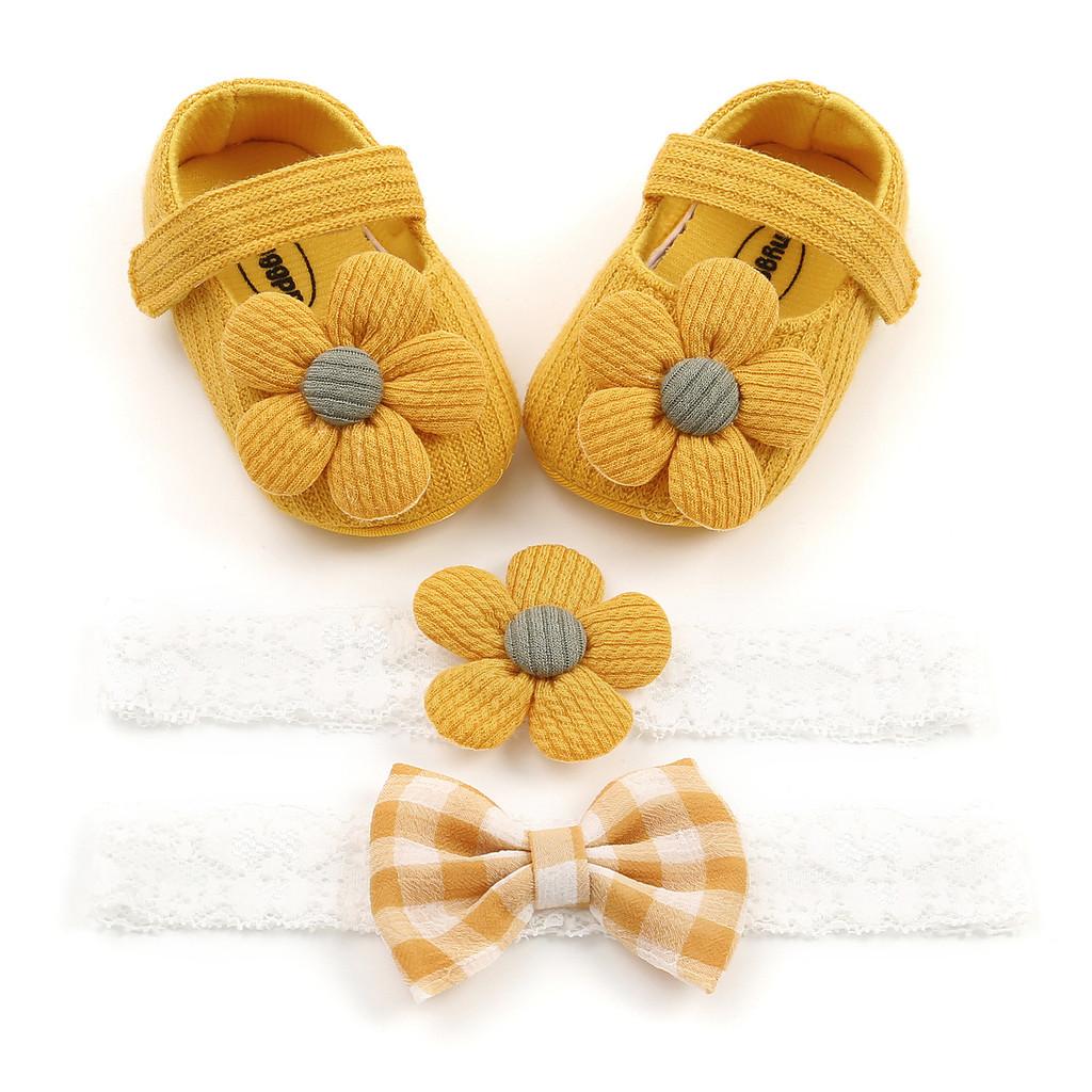 Baby Girl Princess Shoes With Flower Decoration For Spring And Fall Play