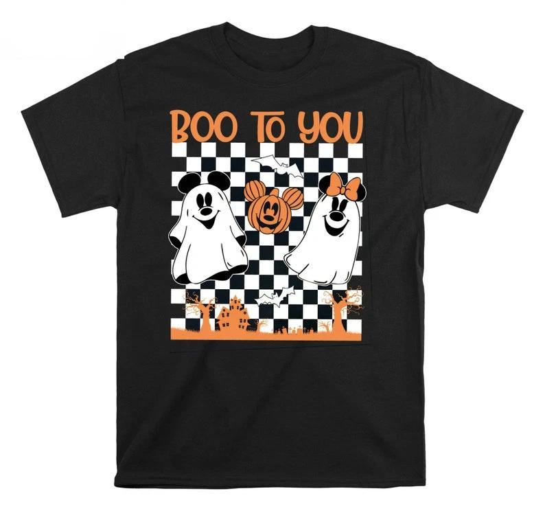 Mickey Minnie Boo To You Black TShirt S