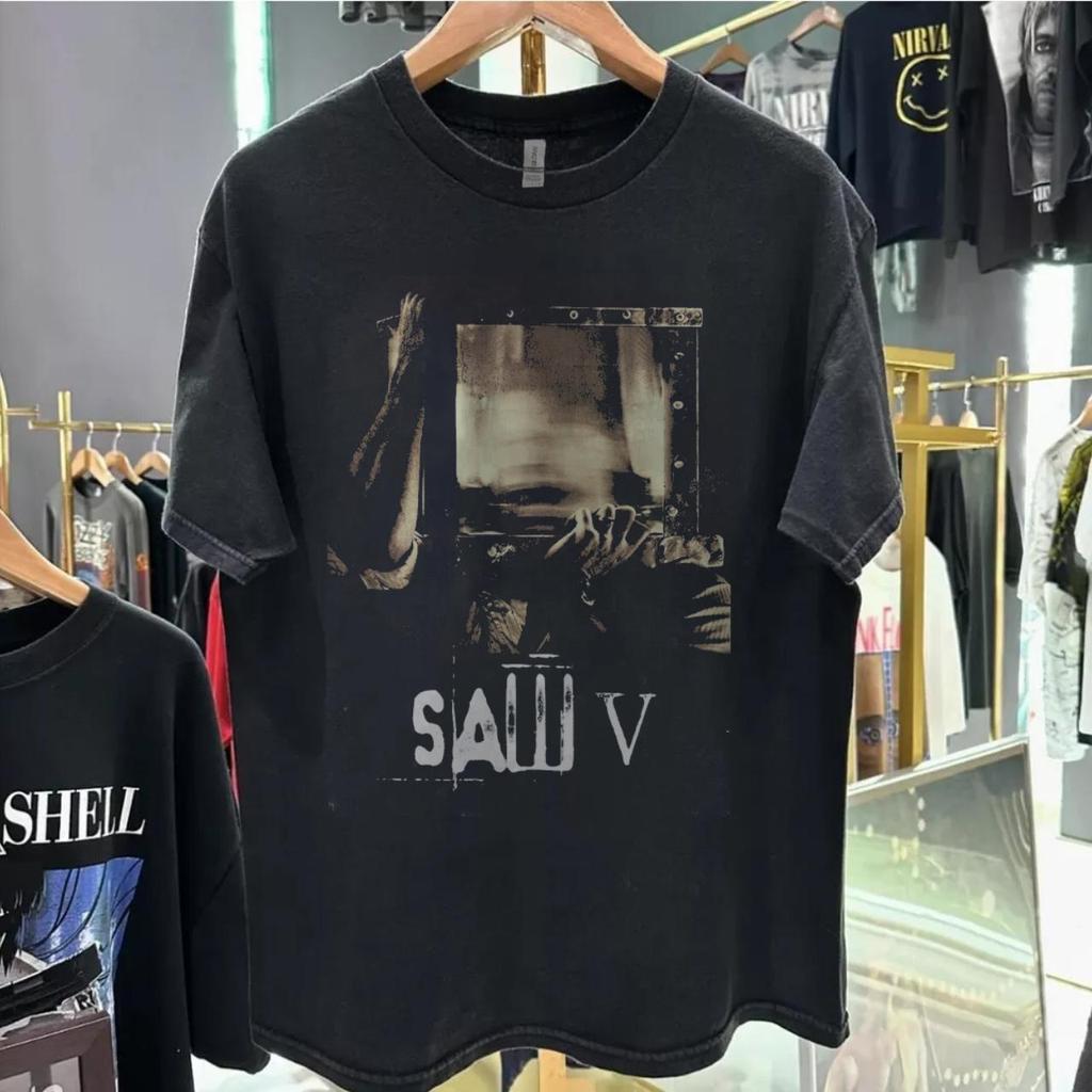 Saw Movie Tshirt, Saw Graphic Retro Style Black Unisex Tshirt Reprint KH14726