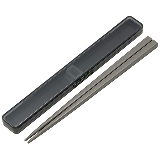 Skater Chopsticks 21cm & Chopstick Case Set, Antibacterial, Charcoal Gray, for Adults/Men, ABC45AG-A B0BV1XJY8B