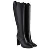Fashion Women's Knee High Boots Sexy Point Toe Winter Shoes Black White Gold Heeled Long Boot Ladies Party Dance Shoes Large Size 45 48