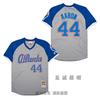 Mens Atlanta Braves Vintage Baseball Jersey 44 Hank Aaron Embroidered Retro MLB Fan Shirt Cotton Blend