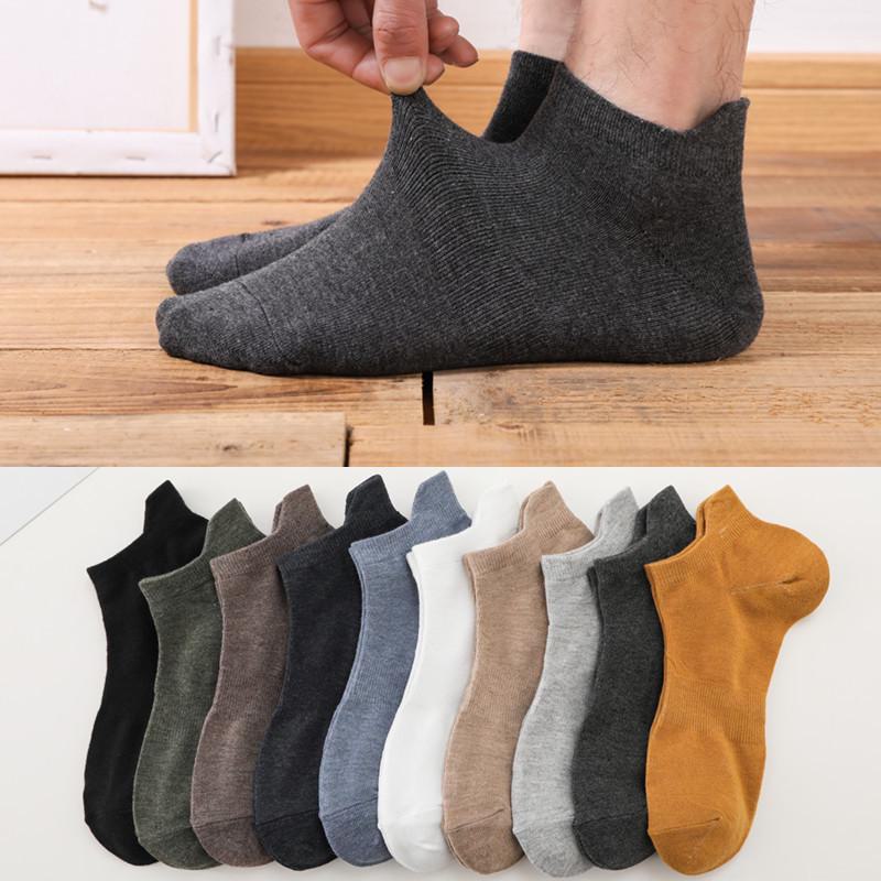 Chaussettes courtes et mi-hautes en coton pour hommes - Collection printemps/été/automne, déodorantes et absorbantes de la transpiration, design bas tendance
