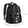 Frau liquidskull Muster Design Laptop Reise Schulranzen Flüssigkunst Schädel Schwarz und Weiß