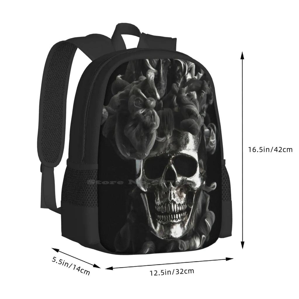 Frau liquidskull Muster Design Laptop Reise Schulranzen Flüssigkunst Schädel Schwarz und Weiß