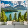 Flower Plant Mountain Forest Waterfall Scenery Modern Garden Wall Hanging Home Living Room Decoration Lake View Tapestry