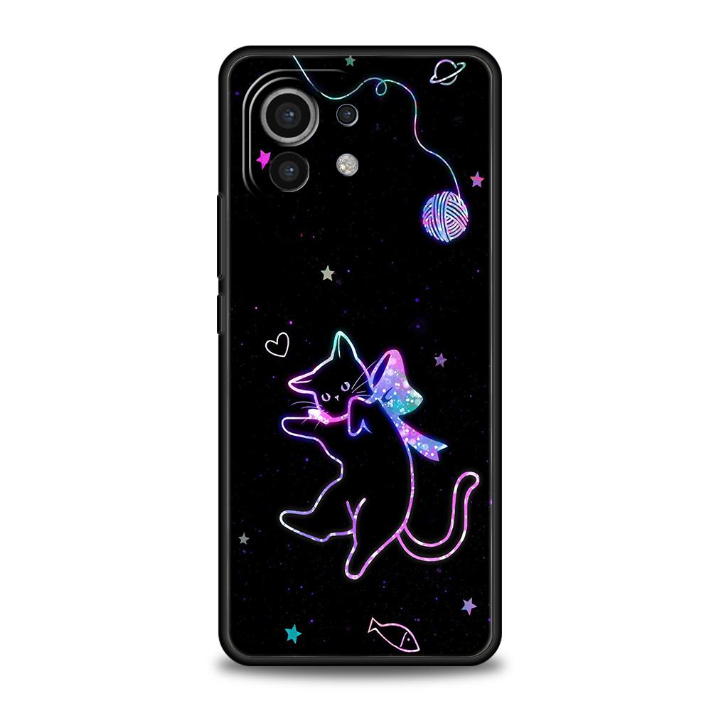 

Чехол для телефона для Xiaomi Poco F7 F6 F5 F4 F3 X7 X6 X5 X4 X3 NFC M4 C51 C55 GT Pro 5G Мягкий ТПУ Милый Цвет Звездное Небо Черный Кот Poco F7 Ultra