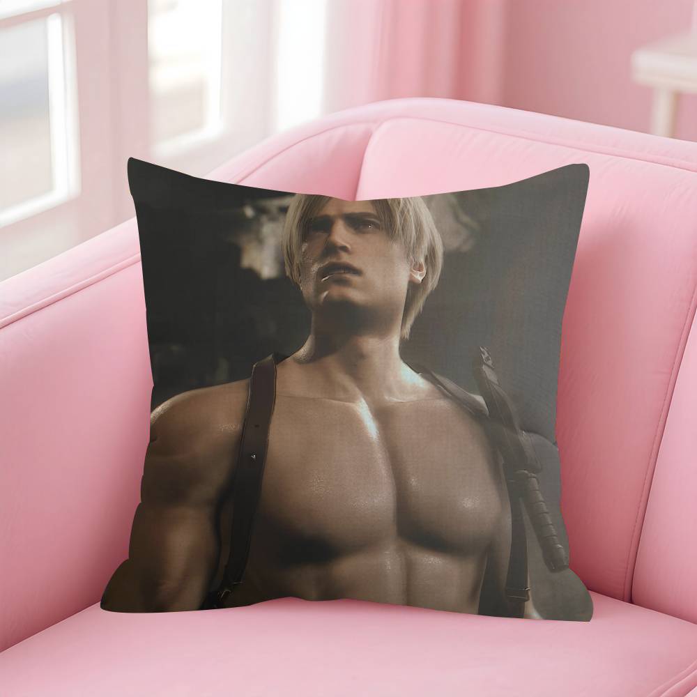 Handsome Leon Game Kennedy Cushion Cover Inches Farmhouse Decor Home Throw Pillow Covers For Couch Decorations