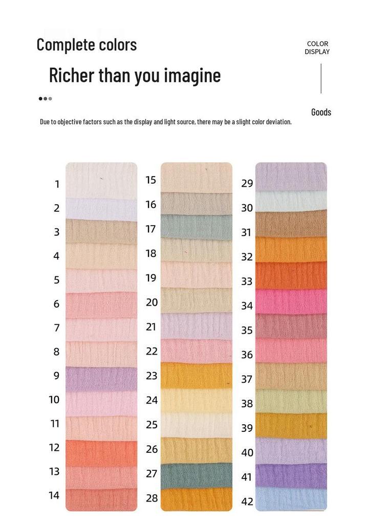 Double Layer Pure Cotton Gauze Crepe Fabric for Postpartum Pajamas and Home Wear