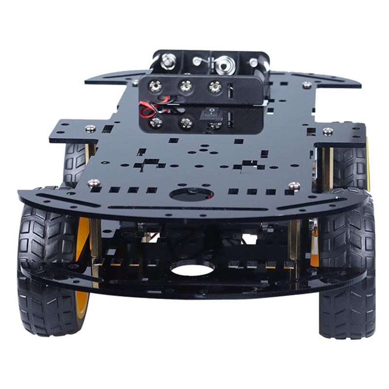 2025 Trend Intelligent Robot Assembly Car Kit DIY Kit Four-Wheel Drive Double Bottom Build Acrylic Base Car Learning Programming