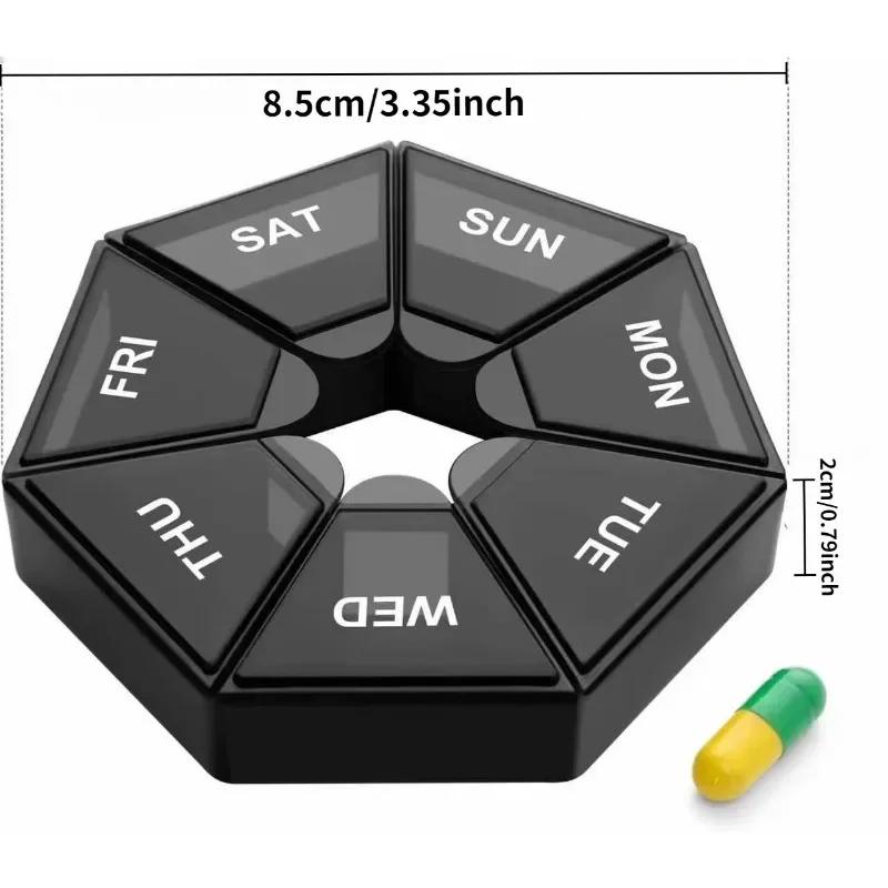 7 Dni Tygodniowy Pojemnik na Tabletki Uchwyt na Tabletki Pudełko do Przechowywania Leków Pojemnik na Leki Organizer na Tabletki Tygodniowy Pojemnik na Kapsułki Kolorowy Organizer