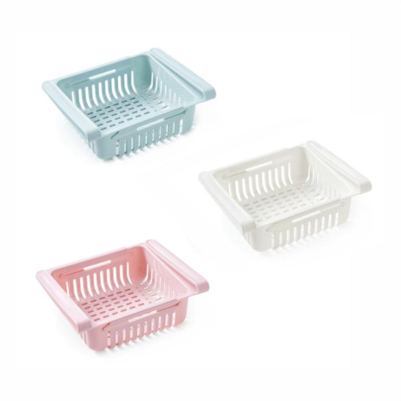 Retractable Refrigerator Storage Basket Living Room Household Storage Box Egg Storage Finishing Box Refrigerator Rack