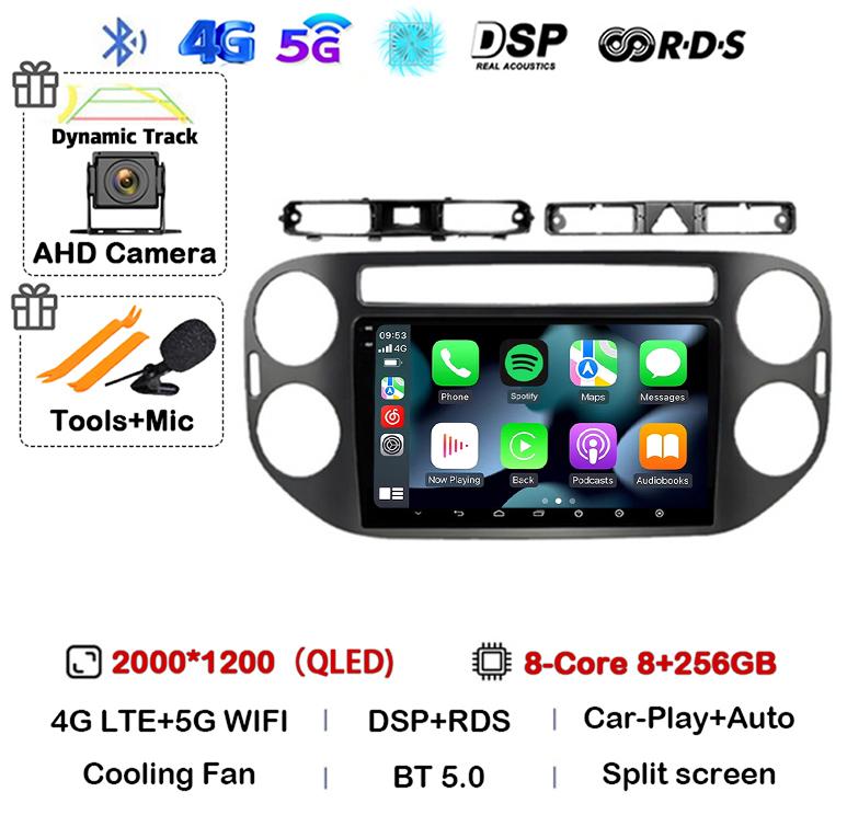Android 14 Auto Carplay pentru VW Volkswagen Tiguan 1 NF 2006 2008-2012 2013 2014 2015 2016 Radio auto Multimedia Player GPS Stereo