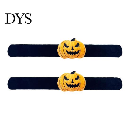 Soft Plush Bat Bracelet 2 Pcs Halloween Slap Bracelets, Pumpkin, Bat, Ghost, Black Cat Novelty Spider Bands for Kids, Trick or Treat Party Supplies A