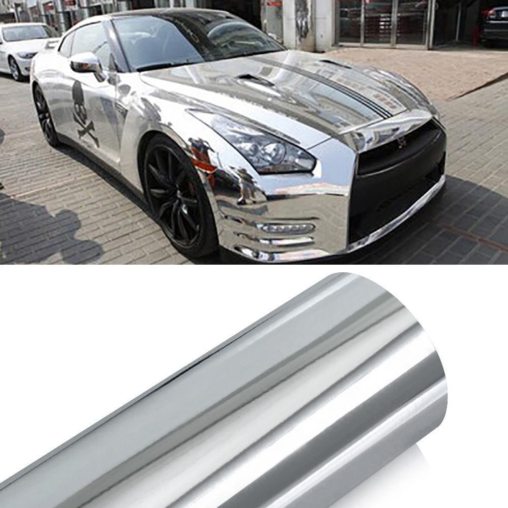 

152*10/20cm Car Stickers Chrome Glossy Mirror Vinyl Films For Vehicle Laptop Computer Motorcycle Bicycle Cover Auto Accessories 152x10cm