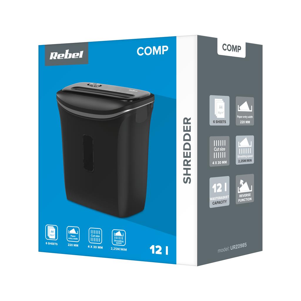 Strong and efficient 12l paper document shredder