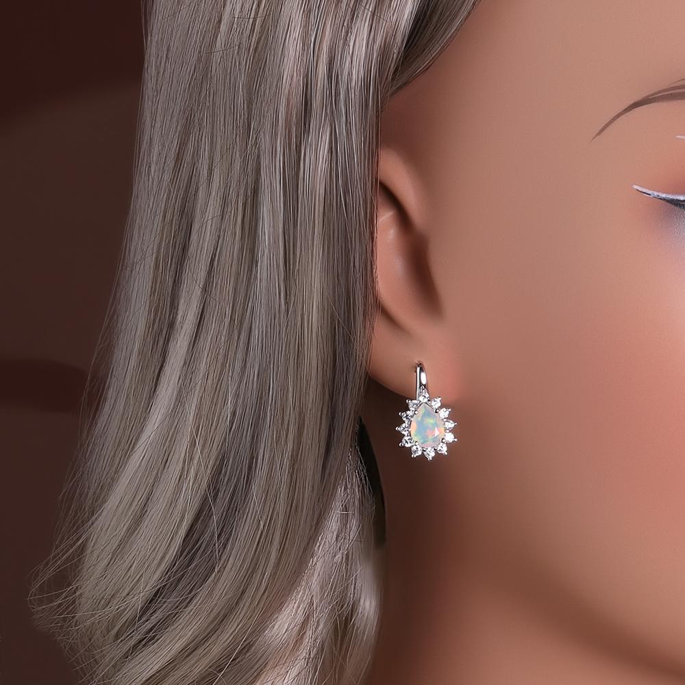 New Arrival!opal Earrings Nautral Gemstones Pear 6*8mm Classic Design 925 Sterling Silver Fine Jewelry for Women Nice Gift