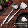 Thickened Brushed Stainless Steel Ladle with Long Handle - High Temperature Resistant, Customizable Logo, Perfect for Hot Pots.